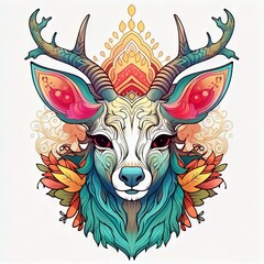 Generate AI image of colorful deer