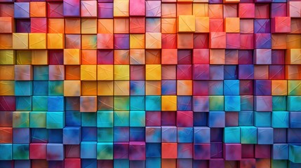 abstract background with colorful cubes. 3d rendering, illustration. Generative AI