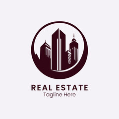 Real estate logo vector icon illustration