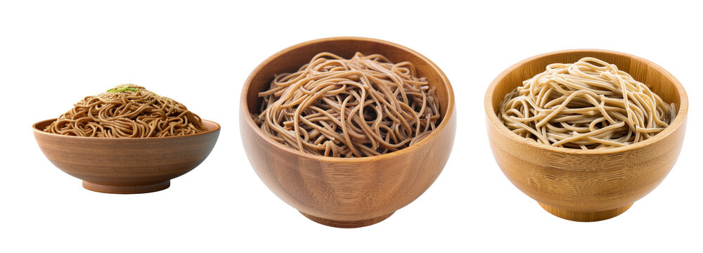 soba noodle on transparent background set