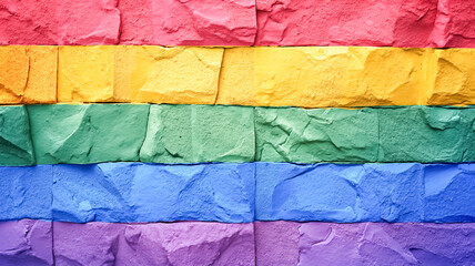 LGBT color background on brick