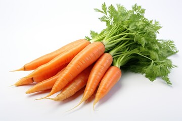 Fresh Carrot on White Background AI Generated