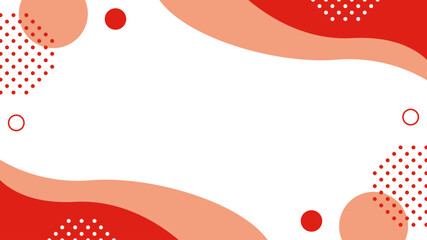 抽象的　赤　水玉　ウェーブ  フレーム