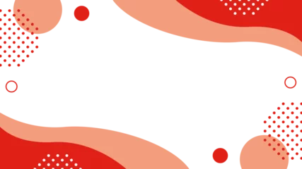 Fotobehang 抽象的　赤　水玉　ウェーブ  フレーム © suorun