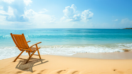 Fototapeta na wymiar beach chairs and umbrella on the beach