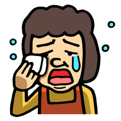 泣く　お母さん　イラスト