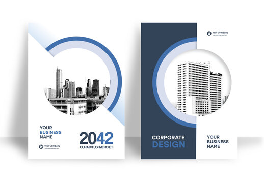 Blue and Black Geometric Book Cover Layout