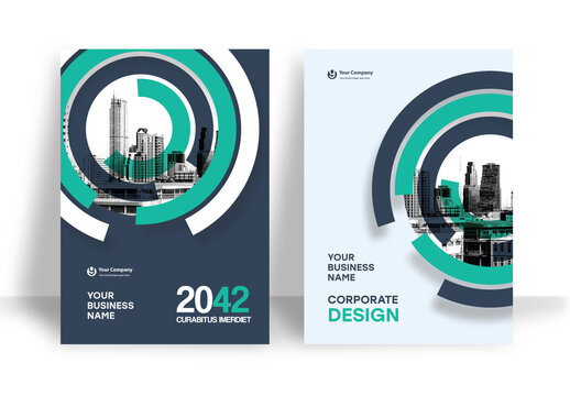 Green and Black Geometric Book Cover Layout