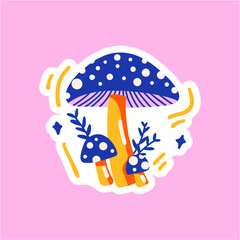 illustration of retro mushroom