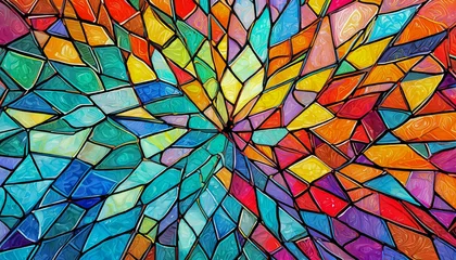 Papier peint photo autocollant rond Coloré abstract colorful stained glass background