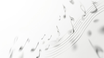 white music note background, dancing note, 