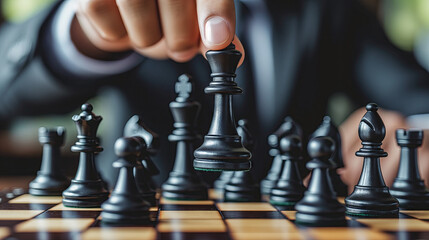 Chess Game business strategy,teamwork, management or leadership concept.