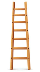 wood ladder vector on white background