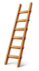 wood ladder vector on white background