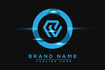 PV Blue logo Design. Vector logo design for business.