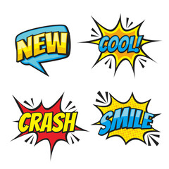 Collection of multicolored comic sound Effects