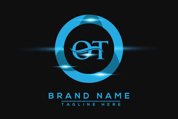 OT Blue logo Design. Vector logo design for business.