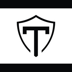 monogram vector design in the shape of a shield and forming the letter 