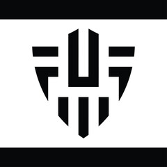 shield shaped monogram vector design