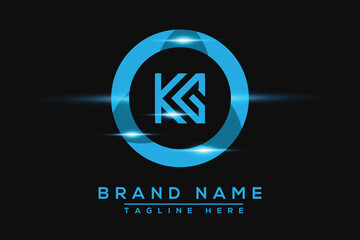 KG Blue logo Design. Vector logo design for business.