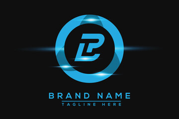 LP Blue logo Design. Vector logo design for business.