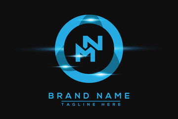 MN Blue logo Design. Vector logo design for business.