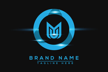 MU Blue logo Design. Vector logo design for business.