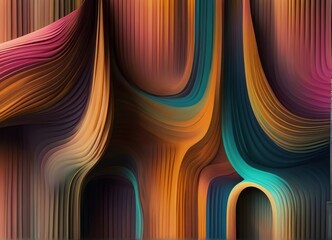 Abstract color gradient tube shape from Generative AI