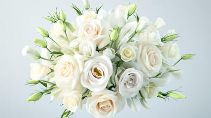 Wedding white roses blooming bouquet,  