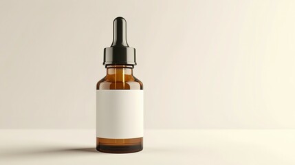 Dropper serum Bottle with Glass Pipette with blank label of liquid gel