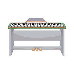 Digital piano on white background