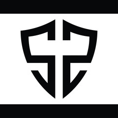 Obraz premium monogram vector design in the shape of a shield and forming the letter 