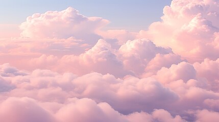 Soft pink clouds against a tranquil sky, conveying a peaceful atmosphere at dusk.