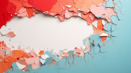 Dynamic image of colorful paint exploding through a white wall, illustrating a breakthrough.