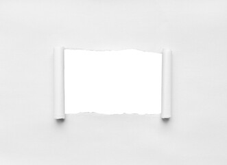 White Torn Paper Background