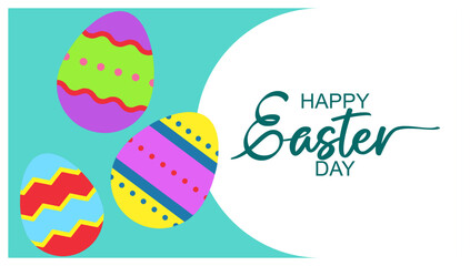 Happy Easter banner. Trendy Easter design with  Modern minimal style typography, hand painted strokes and dots, eggs, bunny ears, in pastel colors. Horizontal poster, greeting card, header for website