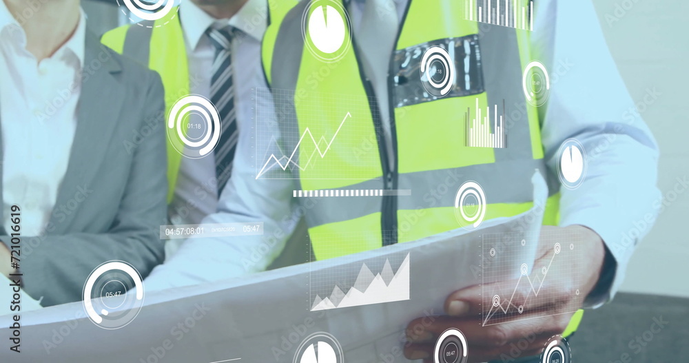 Poster image of data processing over diverse architects in office