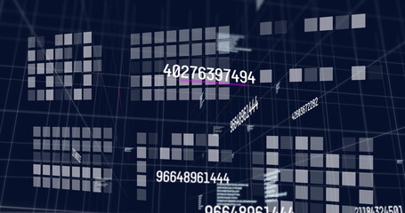 Image of data processing over dark background