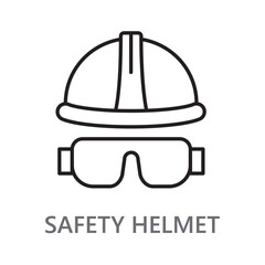 safety helmet icon. line vector icon on white background. high quality design element. editable linear style stroke. vector icon. 