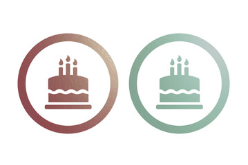 Cake icon symbol with texture brown and green