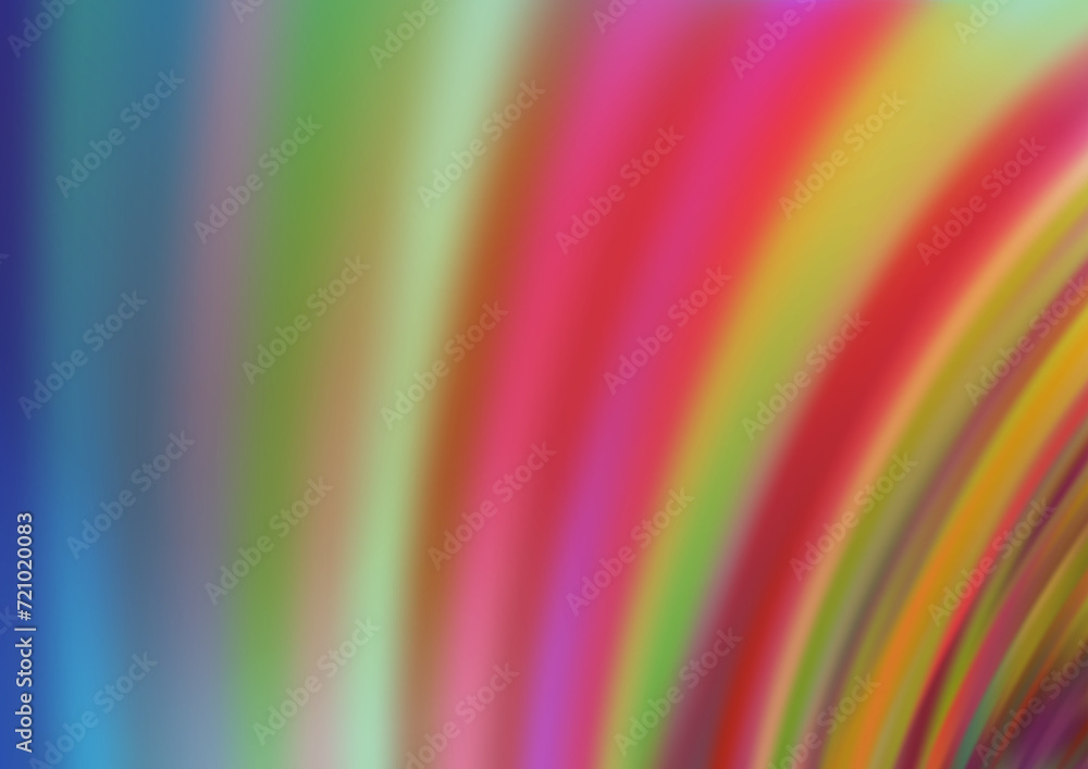 Poster light blue, yellow vector pattern with bent ribbons. a sample with blurred bubble shapes. a complete