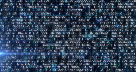 Image of data processing over dark background