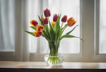  background vase tulips isolated white fresh