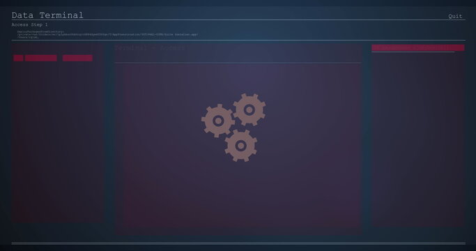 Image of network of connections and data processing over computer screens