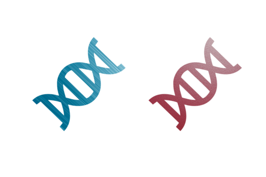 DNA icon symbol with texture brown and blue