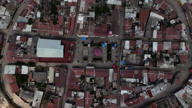 Aerial view rising above the Mexcaltitan Magic Town, in sunny Nayarit, Mexico