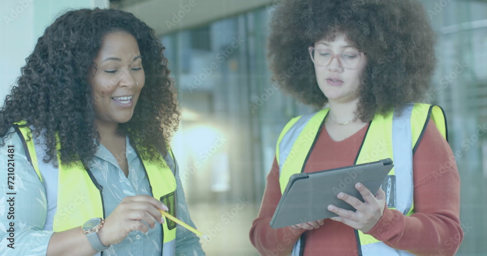 Poster image of data processing over diverse engineers in hi vis vests