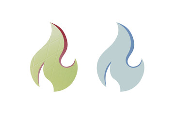  Fire icon symbol with texture blue and yellow