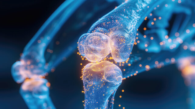 Vitamins minerals calcium zinc and magnesium absorbed into the bone cartilage. Healthy human skeleton anatomy. Care bone knee joint. 
