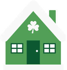 St. Patrick's Day house vector. St. Patrick's Day home illustration.